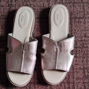 Clarks Women's Metallic Slide Sandals